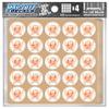 Pirate Award Decals Skull Swords Bucs Buccaneers Thick mil Vinyl 1-1/8" Diameter (100 Decals) Stickers, Football, Baseball, Softball, Lacrosse, Hockey, Coaching, Motivation, Game and Practice (Orange on White) view 1