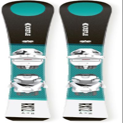 Kastle RX12 Jr Ski + K4.5 SLR GW Ski Binding, Black/Teal/White, 110