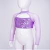 Shinsto Kids Girls Sequins Crop Tops Long Sleeve Mock Neck Jazz Hip Hop Ballet Dance Tops Dancewear Purple 16 Years view 4