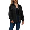 Women Corduroy Shirts Casual Oversized Button Down Shacket Jacket Long Sleeve Boyfriend Plus Size Blouse Pocket Tops view 1