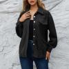Women Corduroy Shirts Casual Oversized Button Down Shacket Jacket Long Sleeve Boyfriend Plus Size Blouse Pocket Tops view 2