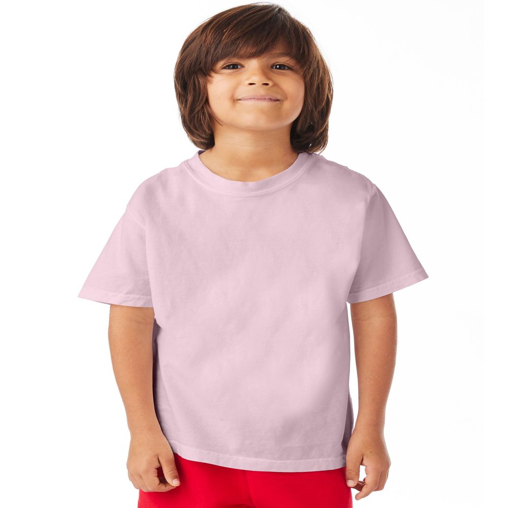 Hanes Boys ComfortWash Short Sleeve Crew Tee, L, Cotton Candy