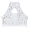 Lorilida Youth Girls Metallic High Neck Dance Crop Tops Glittery Athletic Tank Tops Gym Ballet Performance Costumes White 6 Years view 3