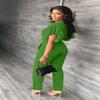 AIIYYQB Sexy Summer 2 Piece Sets for Women Dressy Crop Top Elegant Vacation Brunch Pants Suit Going Out Outfit view 4