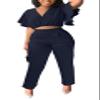 AIIYYQB Sexy Summer 2 Piece Sets for Women Dressy Crop Top Elegant Vacation Brunch Pants Suit Going Out Outfit view 1