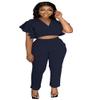 AIIYYQB Sexy Summer 2 Piece Sets for Women Dressy Crop Top Elegant Vacation Brunch Pants Suit Going Out Outfit view 2