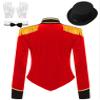 easyforever Women's Ringmaster Costume Velvet Showman Cosplay Tassel Victorian Jacket Stage Shows Red Set 3X-Large view 2