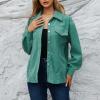 Women Corduroy Shirts Casual Oversized Button Down Shacket Jacket Long Sleeve Boyfriend Plus Size Blouse Pocket Tops view 2