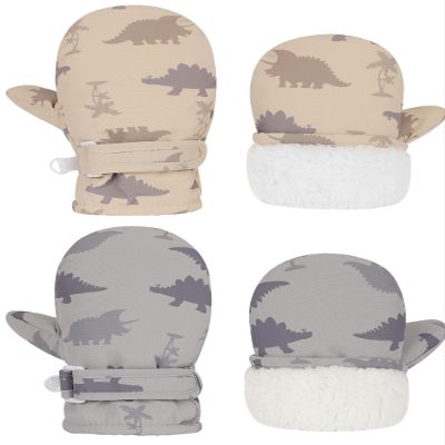 Urban Virgin Toddler Mittens Lined Fleece Snow Gloves for Boys Girls Kids Winter Ski Gloves Baby Mittens E1307Khaki&E1307Grey 2-4 T