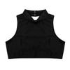 Alvivi Kids Girls Dance Tops Mock Turtle-Neck Crop Top Solid Color Shirts Sports Dance Athletic Vest Black 16 Years view 3
