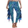 Miutii Women's Mermaid Cosplay Yoga Pants Fish Scales 3D Printed Bottoms Leggings Tight Costume Green X-Large view 2
