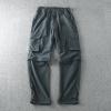 ZYXTIM Mens Hiking Cargo Pants Plus Size Convertible Zip Off Drawstring Pockets Lightweight Fishing Camping Tactical Pants Grey view 2