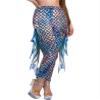 Miutii Women's Mermaid Cosplay Yoga Pants Fish Scales 3D Printed Bottoms Leggings Tight Costume Gold Large view 1