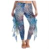 Miutii Women's Mermaid Cosplay Yoga Pants Fish Scales 3D Printed Bottoms Leggings Tight Costume Gold Large view 2