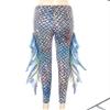 Miutii Women's Mermaid Cosplay Yoga Pants Fish Scales 3D Printed Bottoms Leggings Tight Costume Gold Large view 4