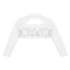 Shinsto Kids Girls Sequins Crop Tops Long Sleeve Mock Neck Jazz Hip Hop Ballet Dance Tops Dancewear Silver 8 Years view 4