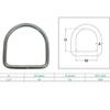 35mm Height Marine Sailing Stainless Steel 1/4" D-Ring 500 Lbs Welded D Ring view 3