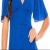 B. Darlin Womens Juniors Ruffled Flutter Sleeves Fit & Flare Dress Blue 5/6 view 3
