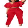 AIIYYQB Sexy Summer 2 Piece Sets for Women Dressy Crop Top Elegant Vacation Brunch Pants Suit Going Out Outfit view 1
