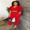 AIIYYQB Sexy Summer 2 Piece Sets for Women Dressy Crop Top Elegant Vacation Brunch Pants Suit Going Out Outfit view 3
