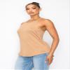 KNIT RIOT Womens Sleeveless Tank Top  Strappy Y Back Soft Casual Yoga Active Athletic Gym Workout Running T Shirts KR173 Camel XL view 3