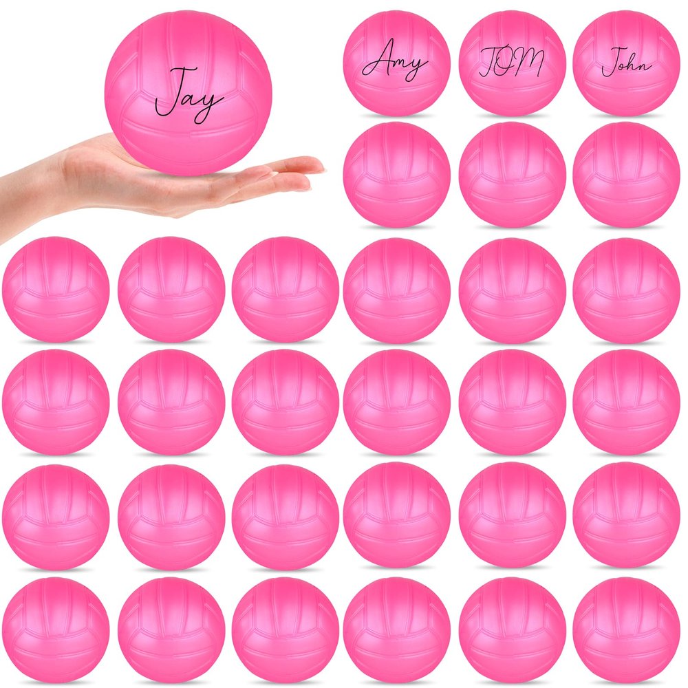 SMAODSGN 20 Pcs 4 Inch Mini Volleyball Balls Miniature Volleyballs Roundnet Game Replacement Balls Little Volleyball Gifts for Players Team Teen Pool Stadium (Pink)