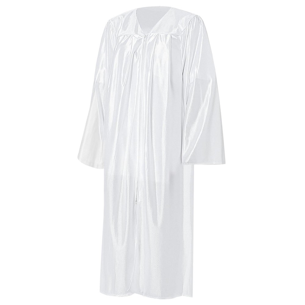 Misscom Unisex Shiny Graduation Gown Robe for High School and Bachel or Choir Robe for Confirmation Baptism