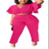 AIIYYQB Sexy Summer Two Piece Sets for Women Dressy Crop Top Elegant Vacation Brunch Pants Suit Going Out Outfit view 1