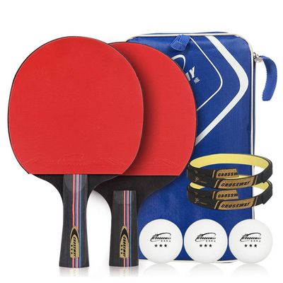 DUDSME Lerten Ping Pong Ball Set Table Tennis Set with 2 Ping Pong Bats and 1 Carry Bag for Home School Office Sports Club and Professionals Straight Shot Paddle/Straight Shot (Size : Mixed)