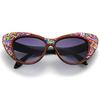bullabulling Oversized Diamond Sunglasses Women Rhinestone Cat Eye Sunglasses Vintage Cake bling party sunglasses Eyewear (red) view 2