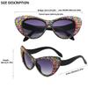 bullabulling Oversized Diamond Sunglasses Women Rhinestone Cat Eye Sunglasses Vintage Cake bling party sunglasses Eyewear (red) view 4