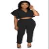 AIIYYQB Sexy Summer 2 Piece Sets for Women Dressy Crop Top Elegant Vacation Brunch Pants Suit Going Out Outfit view 2