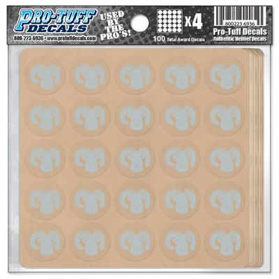 Ram Award Decals Goat BillyGoat Mountain Goat Horns Thick Premium 20 Mil Vinyl 1-1/8" Diameter (100 Decals) Stickers, Football, Baseball, Softball, Lacrosse, Hockey
