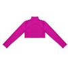 Alvivi Kids Girls Dance Tops Mock Turtle-Neck Crop Top Solid Color Shirts Sports Dance Athletic Vest Rose A 10 Years view 4