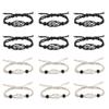 Anjiucc 12 PCS Crystal Cage Bracelet Holder Bracelet Cord Empty Stone Holder Replacement Bracelet Cord with Adjustable for DIY Bracelet Making(6pcs Black+6pcs Beige) view 1