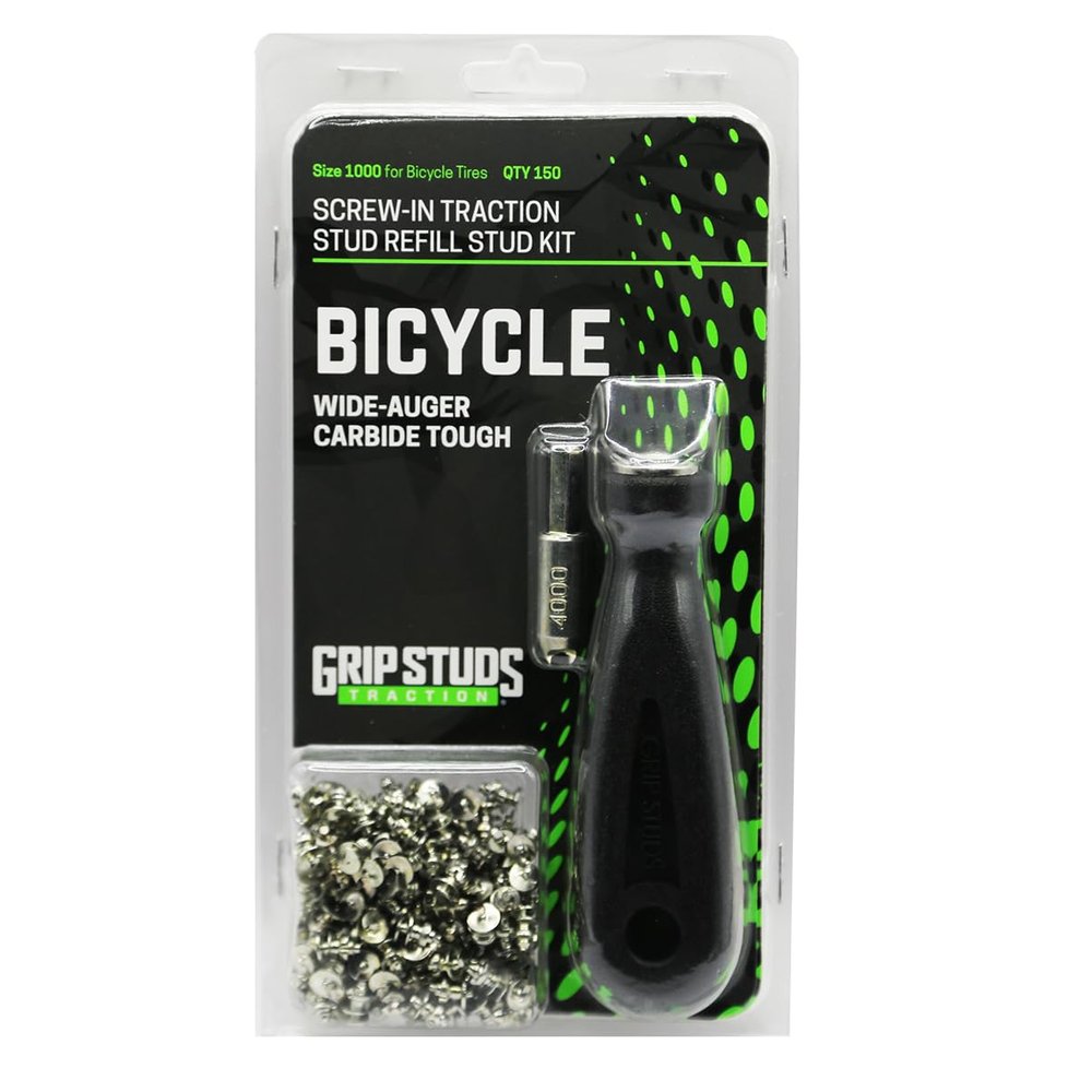 1000-2.2 mm Prominence GRIPSTUDS, Pack of 150 Studs for Two Fat Bike Tires, Tungsten Carbide Tipped Screw in Studs for Improved Mountain Bikes Traction - Includes Installation Tool