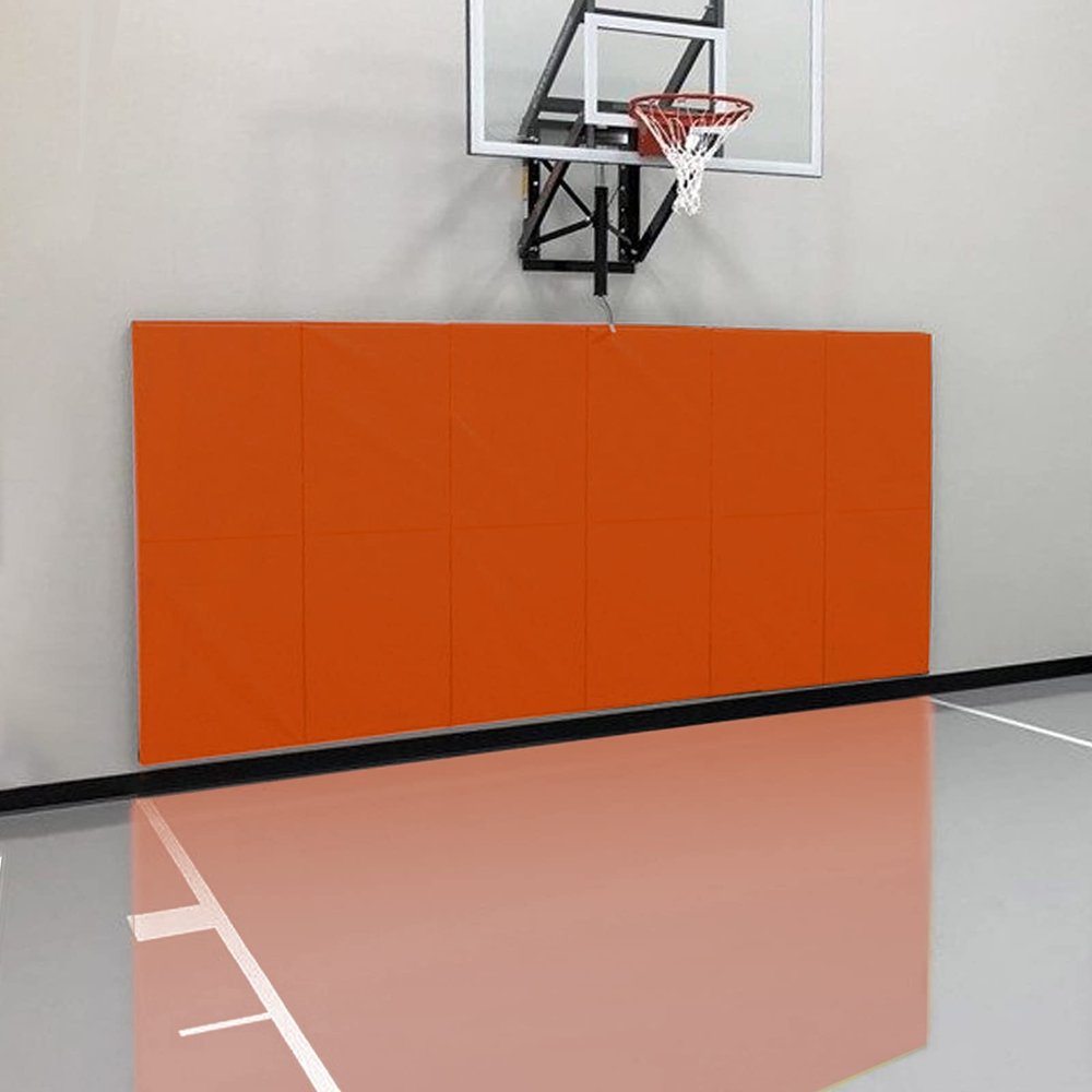 PROGOAL Gym Wall Paddings Basketball Court Wall Protection Pad - 2Thick Foam Wall Mat Durable Protector for Wall-Mounted Basketball Hoops Garage Taekwondo60" Lx20 W,Orange