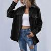 Women Corduroy Shirts Casual Oversized Button Down Shacket Jacket Long Sleeve Boyfriend Plus Size Blouse Pocket Tops view 2