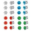 Spiritlele 12 Pairs Green Blue Cubic Zirconia Magnetic Earrings Clip on Non Piercing Earrings Set for Women 6MM view 1