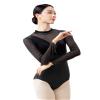 Daydance Black Long Sleeve Women Ballet Leotards, Turtleneck Dance Wear for Practice view 1