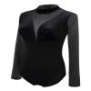 Daydance Black Long Sleeve Women Ballet Leotards, Turtleneck Dance Wear for Practice view 4
