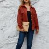 Women Corduroy Shirts Casual Oversized Button Down Shacket Jacket Long Sleeve Boyfriend Plus Size Blouse Pocket Tops view 4