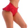 ODASDO Women's Pole Dance Outfit Rave Shorts Ruffle Panties Skirt Electric Forest Festival Clothes High Waist Booty Bottoms Hot Pants Swimsuit Yoga Workout Active Fitness EDM Clubwear Red M view 3