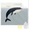 Gsypo Beach Blanket Waterproof Sandproof 95x80, Summer Grey Ocean with Black Whale and Cloud Oversized Beach Mat with 4 Corner Sand Pocket & 4 Stakes, Outdoor Picnic Mat for Camping Travel view 1