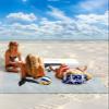 Gsypo Beach Blanket Waterproof Sandproof 95x80, Summer Grey Ocean with Black Whale and Cloud Oversized Beach Mat with 4 Corner Sand Pocket & 4 Stakes, Outdoor Picnic Mat for Camping Travel view 2