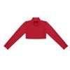 Alvivi Kids Girls Dance Tops Mock Turtle-Neck Crop Top Solid Color Shirts Sports Dance Athletic Vest Red A 6 Years view 3