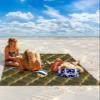Gsypo Beach Blanket Waterproof Sandproof 108x84, Abstract Geometric Gradient Brown Retro Pattern Oversized Beach Mat with 4 Corner Sand Pocket & 4 Stakes, Outdoor Picnic Mat for Camping Travel view 2