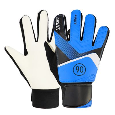 HERCHR 2Pcs Soccer Goalkeeper Gloves Goalie Training Gloves Strong Grip Anti Collision Football Goalkeeper Protective Gloves for Children(6#)