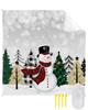 Beach Blanket Waterproof Sandproof 108x84, Christmas Snowman Green Buffalo Plaid Xmas Tree Grey Oversized Beach Mat with 4 Corner Sand Pocket & 4 Stakes, Outdoor Picnic Mat for Camping Travel view 1