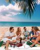 Beach Blanket Waterproof Sandproof 108x84, Christmas Snowman Green Buffalo Plaid Xmas Tree Grey Oversized Beach Mat with 4 Corner Sand Pocket & 4 Stakes, Outdoor Picnic Mat for Camping Travel view 3